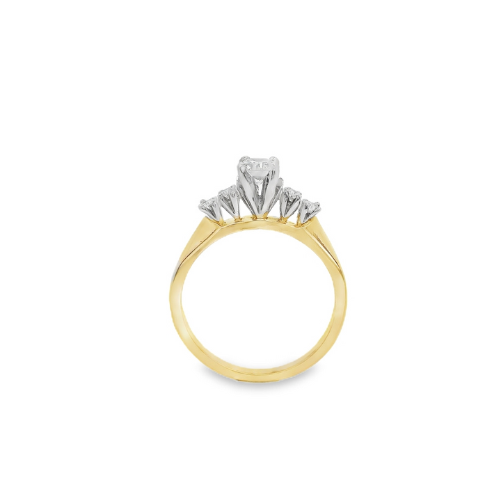 Estate - 14K Yellow And White Gold 0.41 CTW Diamond Engagement Ring, Size 5.75
