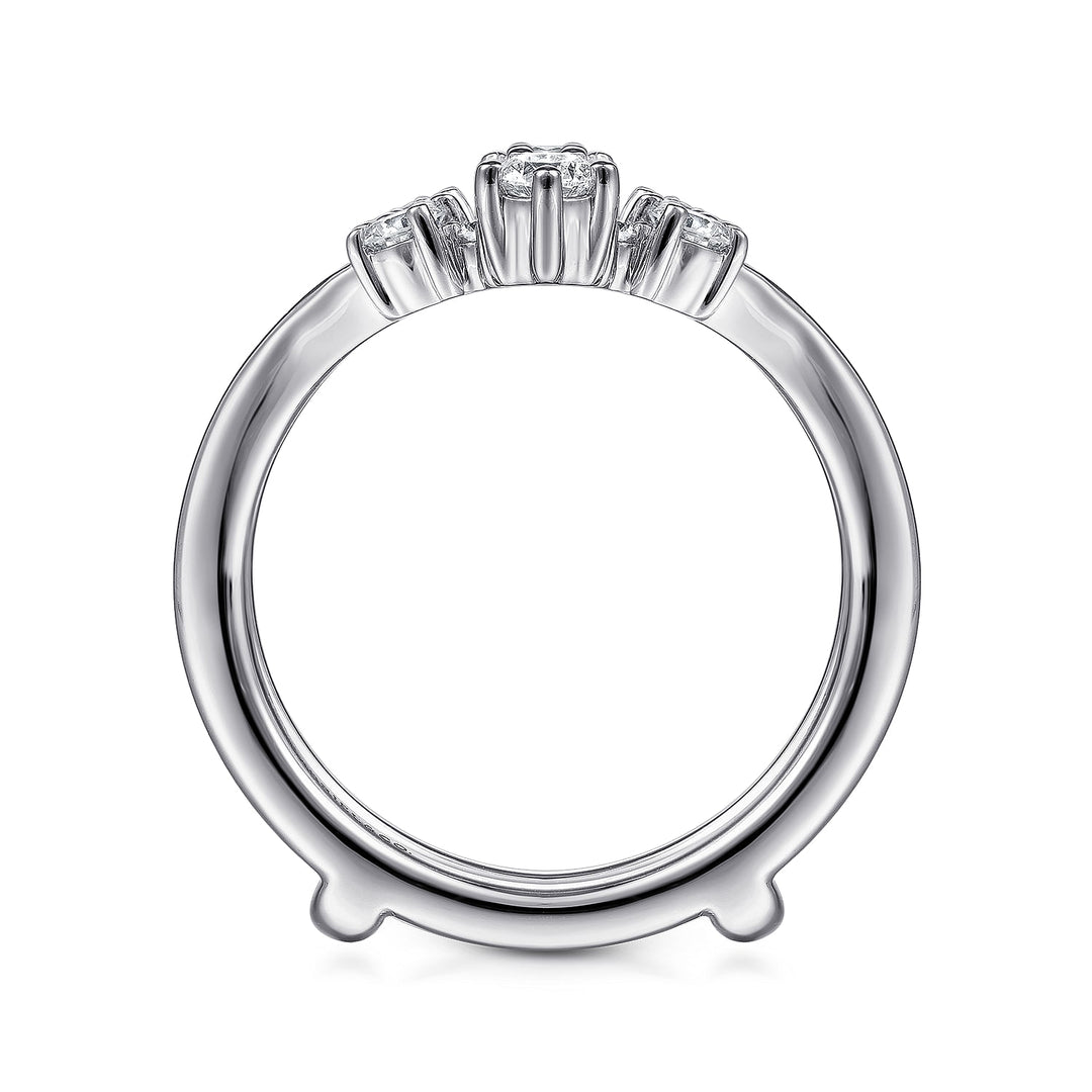 14K White Gold SI G/H 0.48 CTW Diamond Women's Guard Style Wedding Band