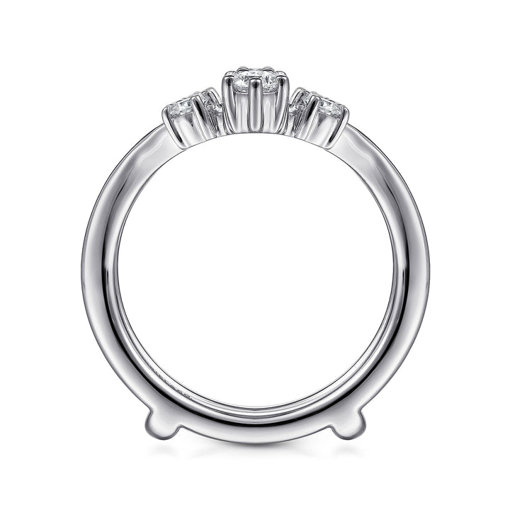14K White Gold SI G/H 0.48 CTW Diamond Women's Guard Style Wedding Band