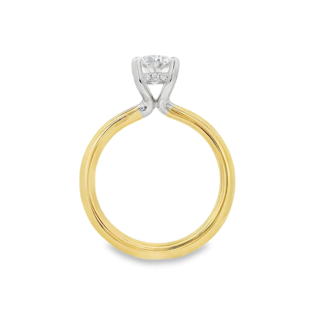 Women's 14K Yellow And White Gold 0.11 CTW Diamond Semi-Mount Engagement Ring