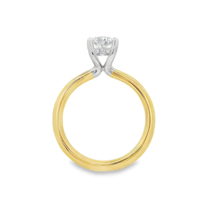 Women's 14K Yellow And White Gold 0.11 CTW Diamond Semi-Mount Engagement Ring