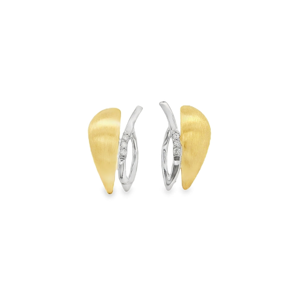 14K Yellow And White Gold 0.02 CTW Diamond Stud Earrings