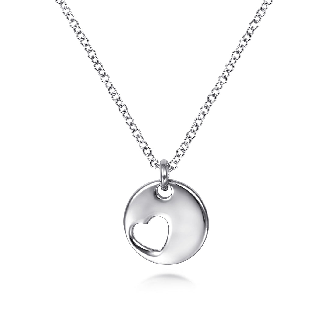 Sterling Silver and Rose Sterling Silver Plated Heart Gabriel & Co. Necklace