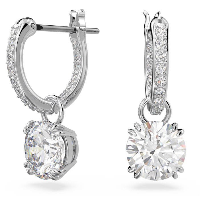 Swarovski Stilla Rhodium Plated Drop Earrings With Clear Zirconia's 5636717