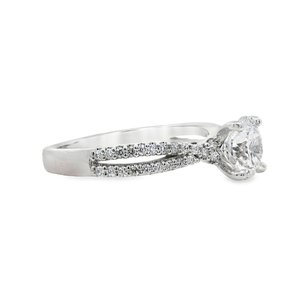 14K White Gold 0.25 CTW Diamond Set Semi-Mount Engagement Ring