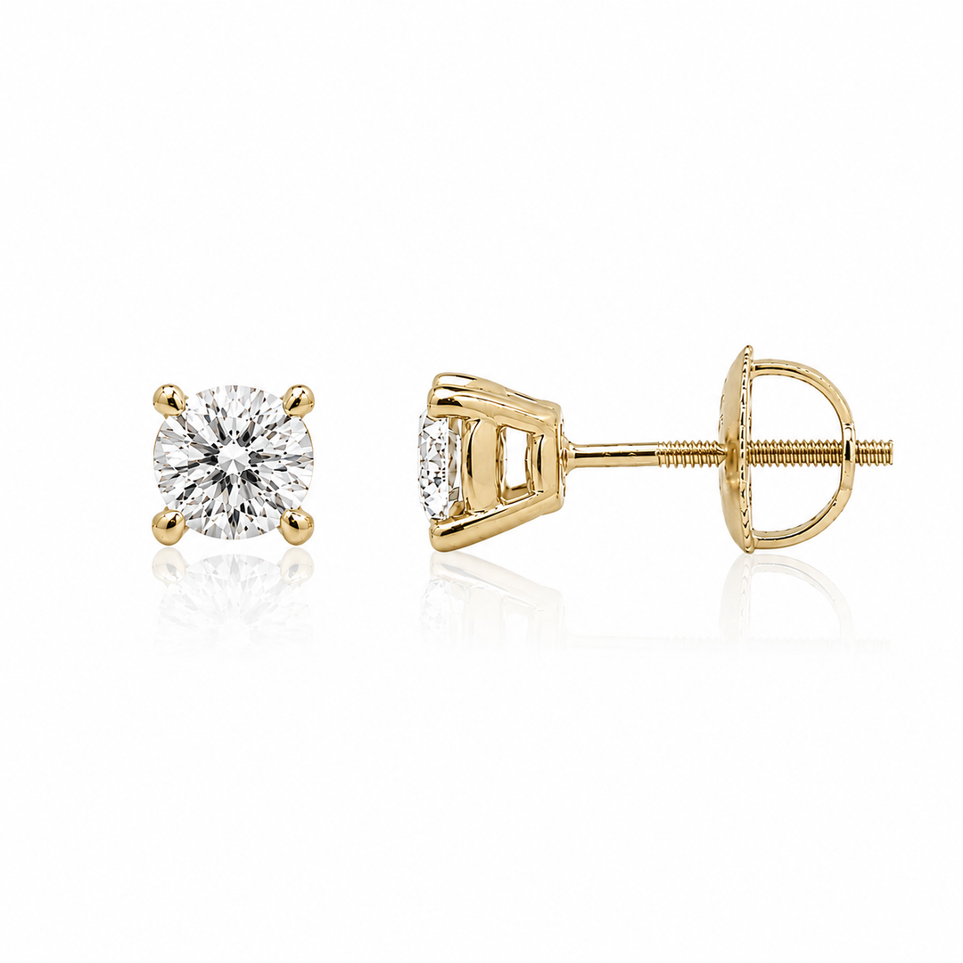 14K Yellow Gold 0.75ctw LAB Grown Diamond Stud Earrings