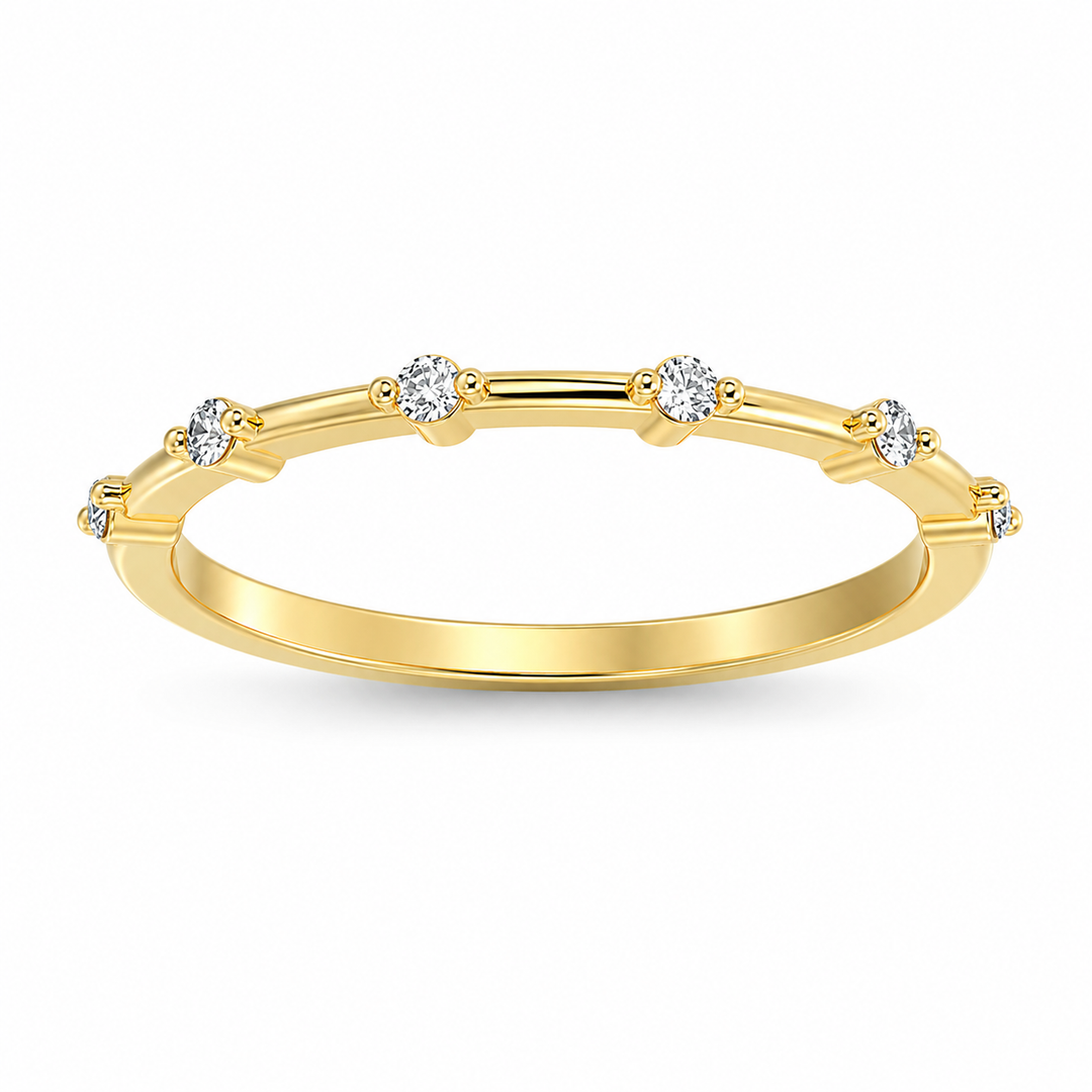 10K Yellow Gold LAB Diamond Wedding Band