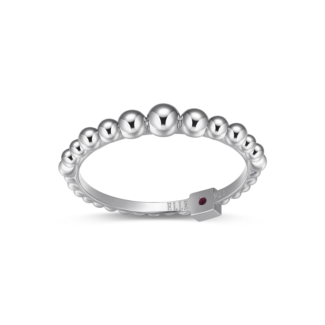 Elle Silver "Orb" Graduating Beaded Ring