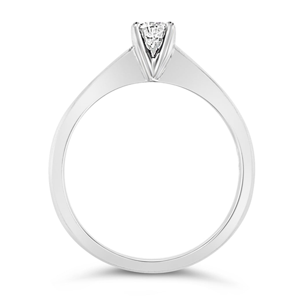 Estate - 14K White Gold RBC Diamond Solitaire Ladies Ring