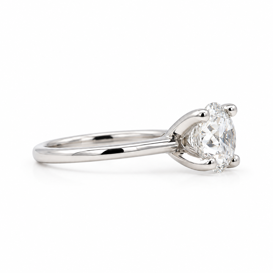 Women's 14K White Gold Solitaire 1.53 CTW LAB Diamond Engagement Ring