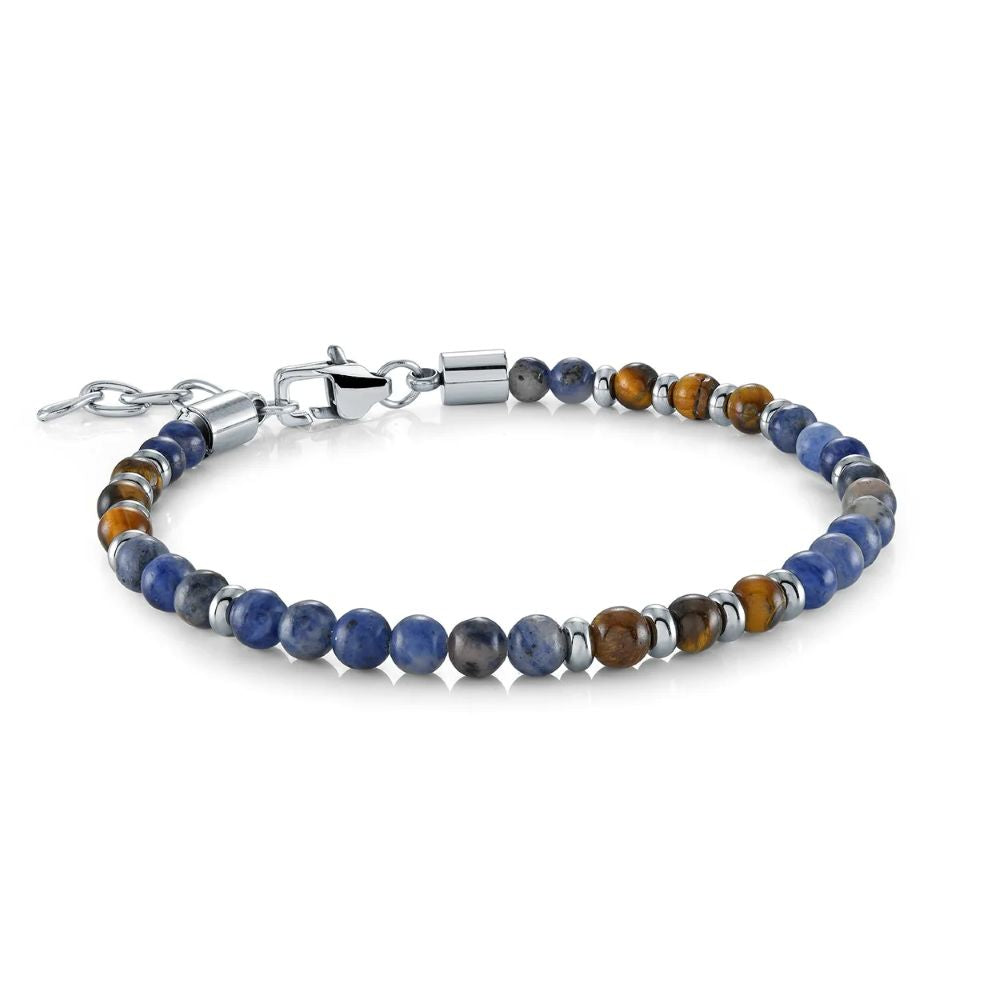 Italgem Tiger's Eye And Blue Sodalite Bead Bracelet