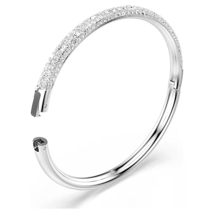 Swarovski Sublima Rhodium Plated Bangle With Clear Crystals