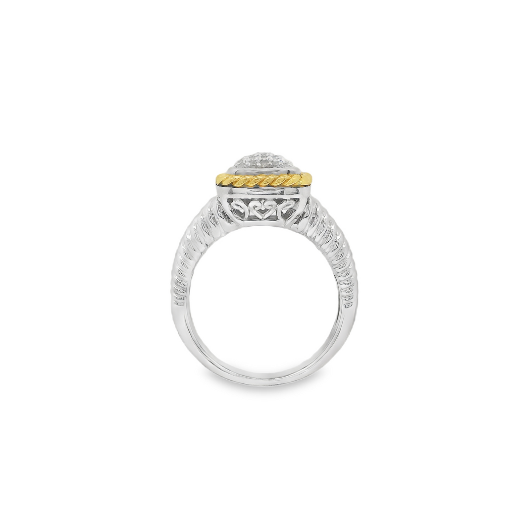 Estate - 10K White And Yellow Gold 0.18 CTW Diamond Ring Size 7