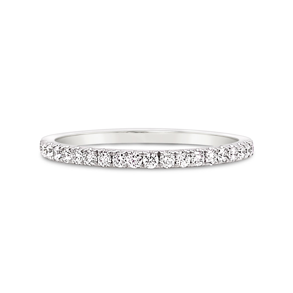 14K White Gold Max Strauss Collection Women's 0.22 CT Total Weight Diamond Wedding Band