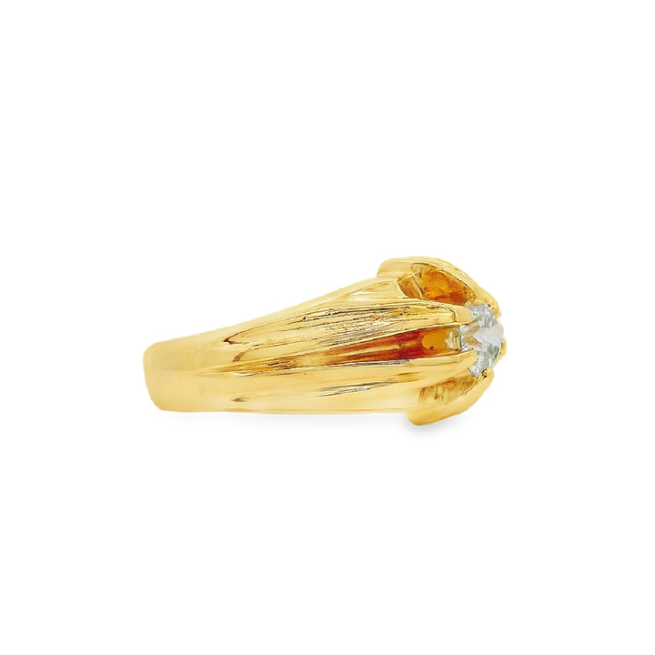 Estate - 14K Yellow Gold 0.40 CTW Diamond Solitaire Ring, Size 5