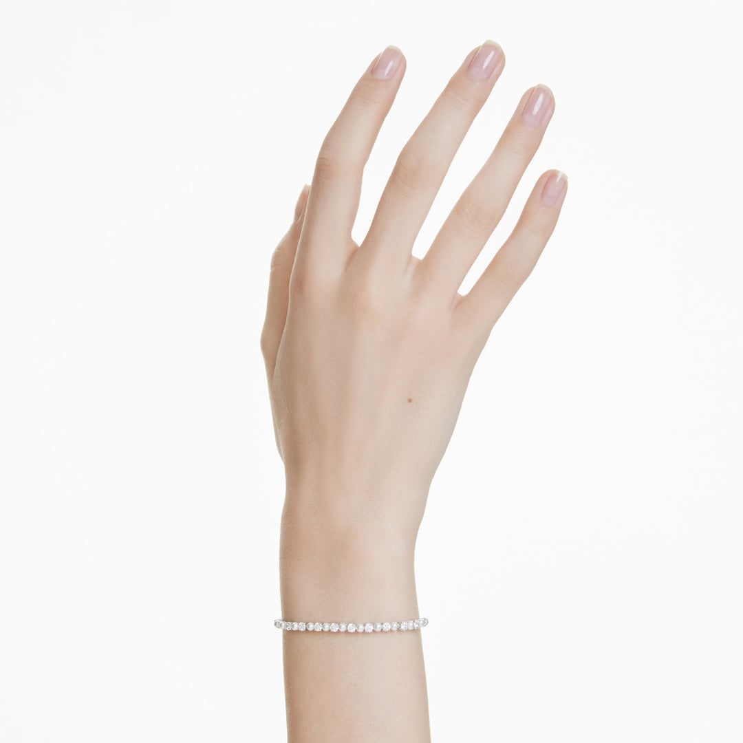 Swarovski Matrix Rhodium Plated Bracelet With Crystal Pearls And Clear Crystals 5689633