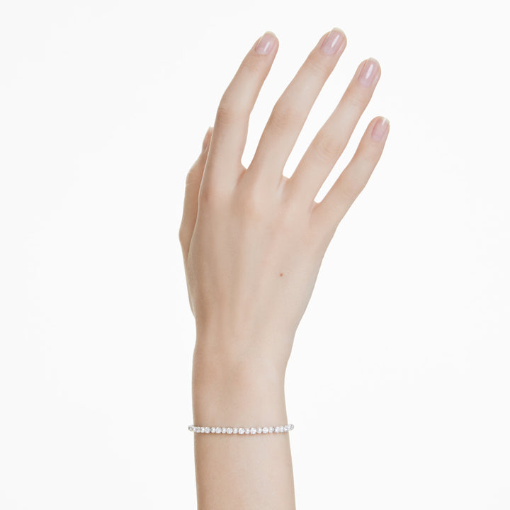 Swarovski Matrix Rhodium Plated Bracelet With Crystal Pearls And Clear Crystals 5689633