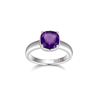Elle Silver and Amethyst "Marble" Collection Ring
