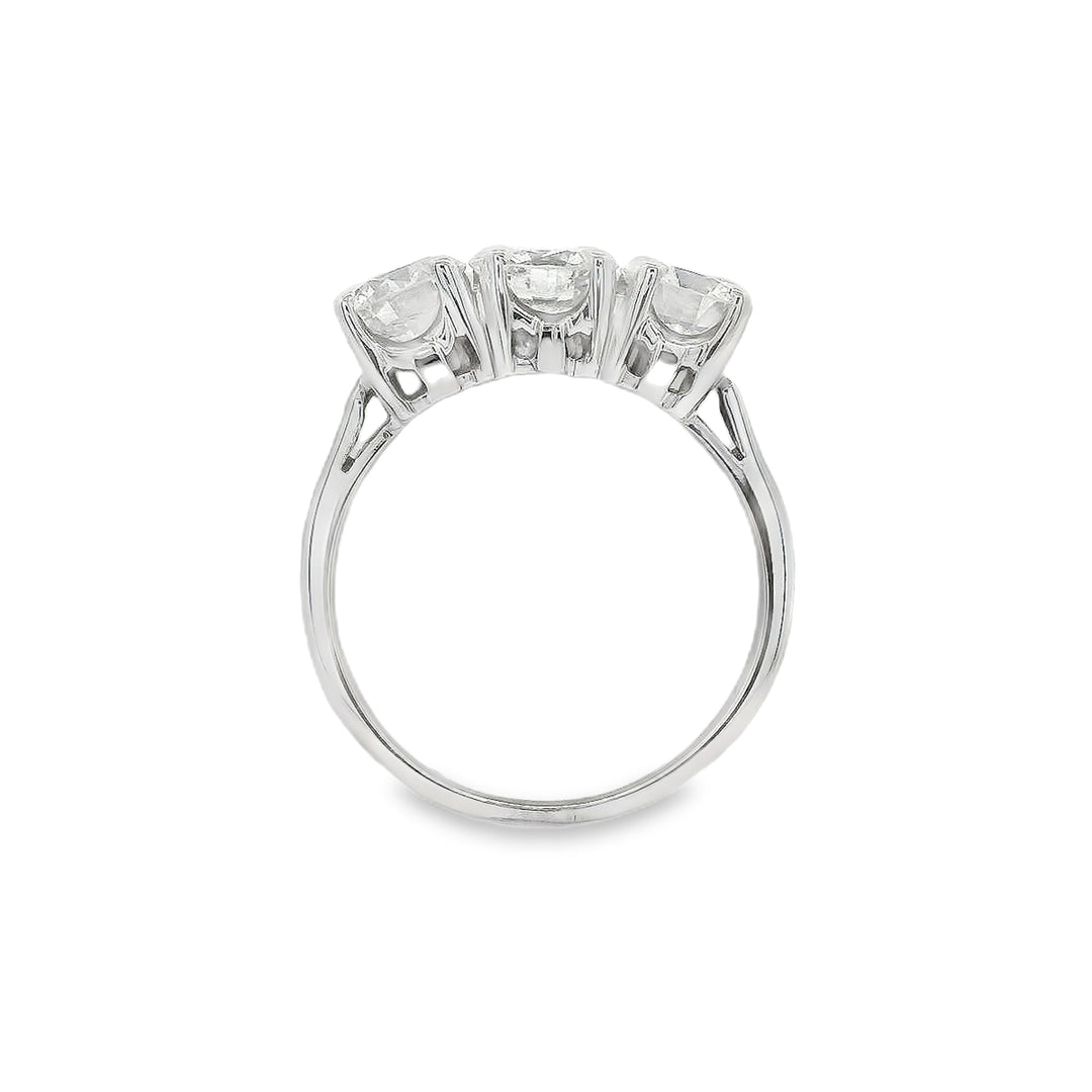 Estate - 18K White Gold 2.21 CTW Diamond Ring, Size 7