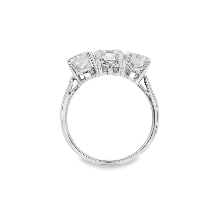 Estate - 18K White Gold 2.21 CTW Diamond Ring, Size 7