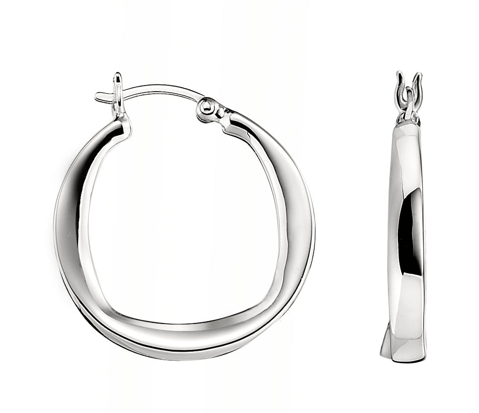 Sterling Silver ELLE Large Tapered Hoop Earrings