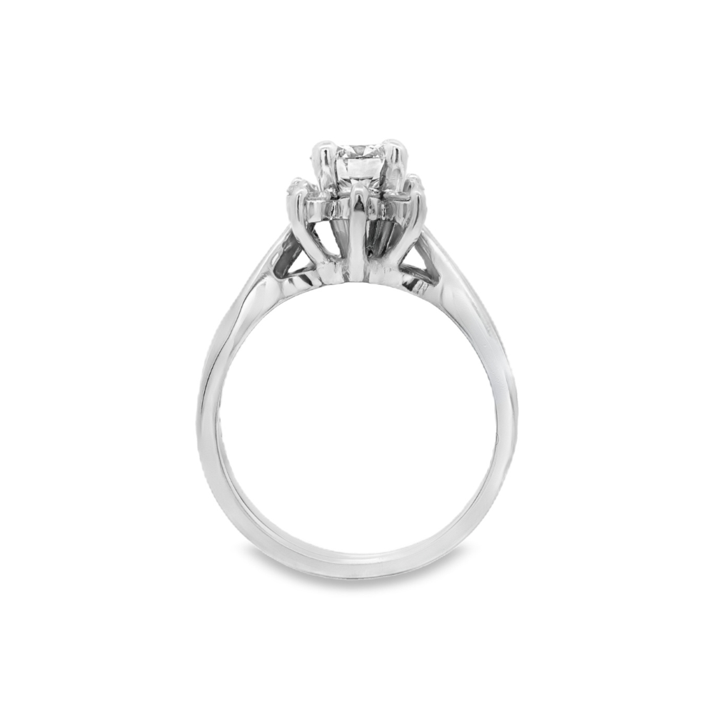 Estate - 14 Karat White Gold 1.00 CTW Diamond Wedding Set Size 5