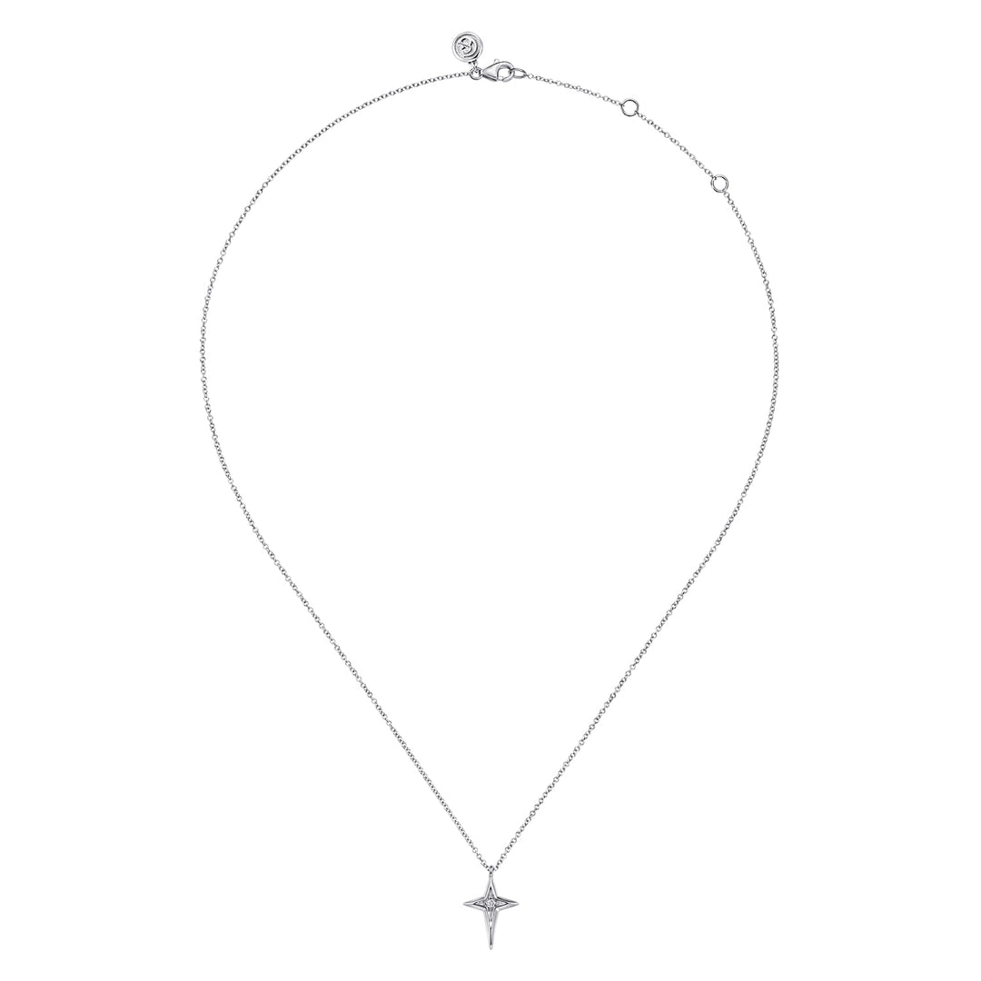 Sterling Silver Gabriel & Co Bujukan Diamond Cross Necklace