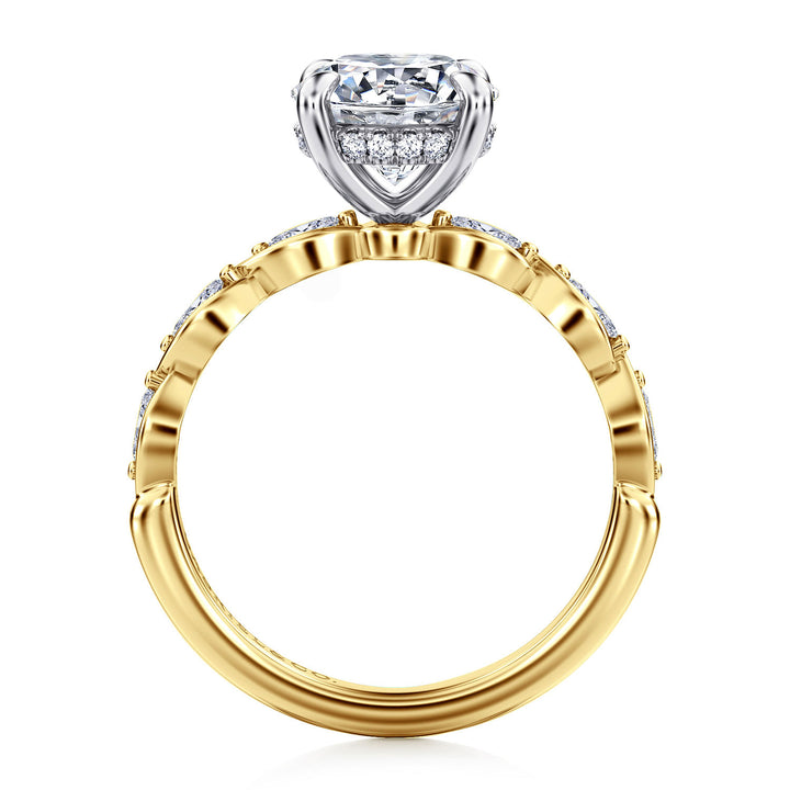 14K Yellow And White Gold Diamond Semi-Mount Engagement Ring