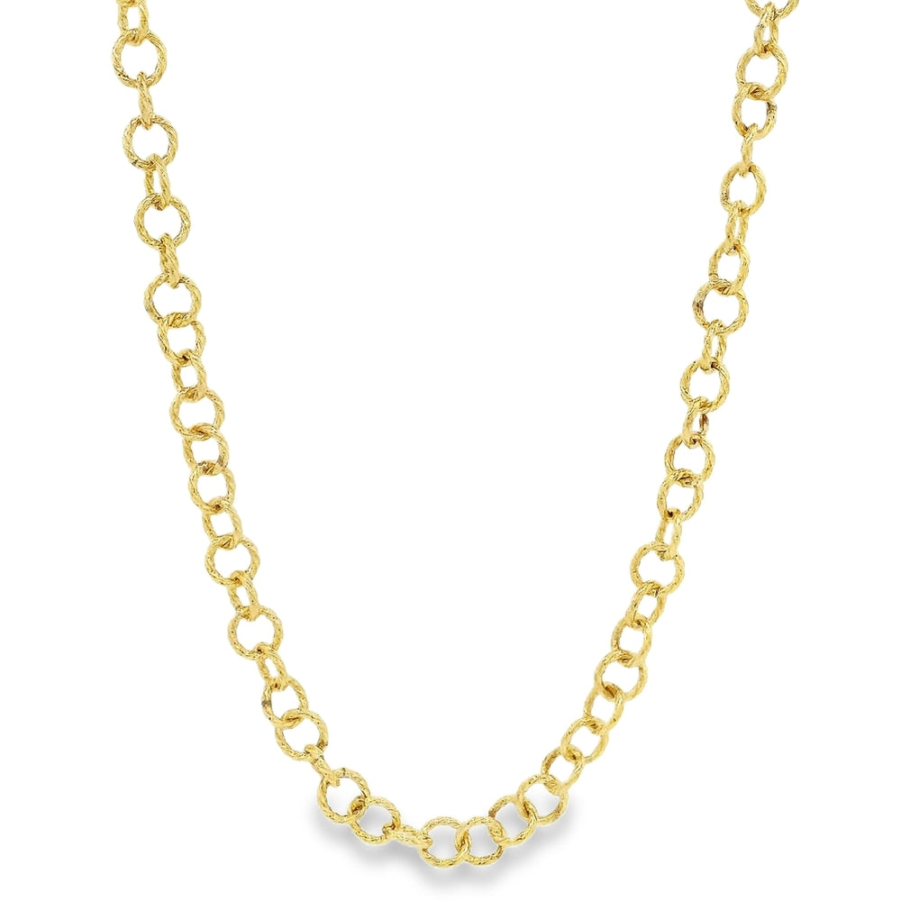 Estate - 18 Karat Yellow Gold Fancy Link 27.5" Chain