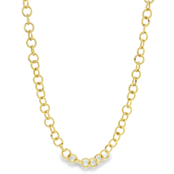 Estate - 18 Karat Yellow Gold Fancy Link 27.5" Chain