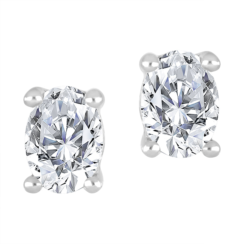 10K White Gold 0.40 CTW LAB Grown Diamond Stud Earrings