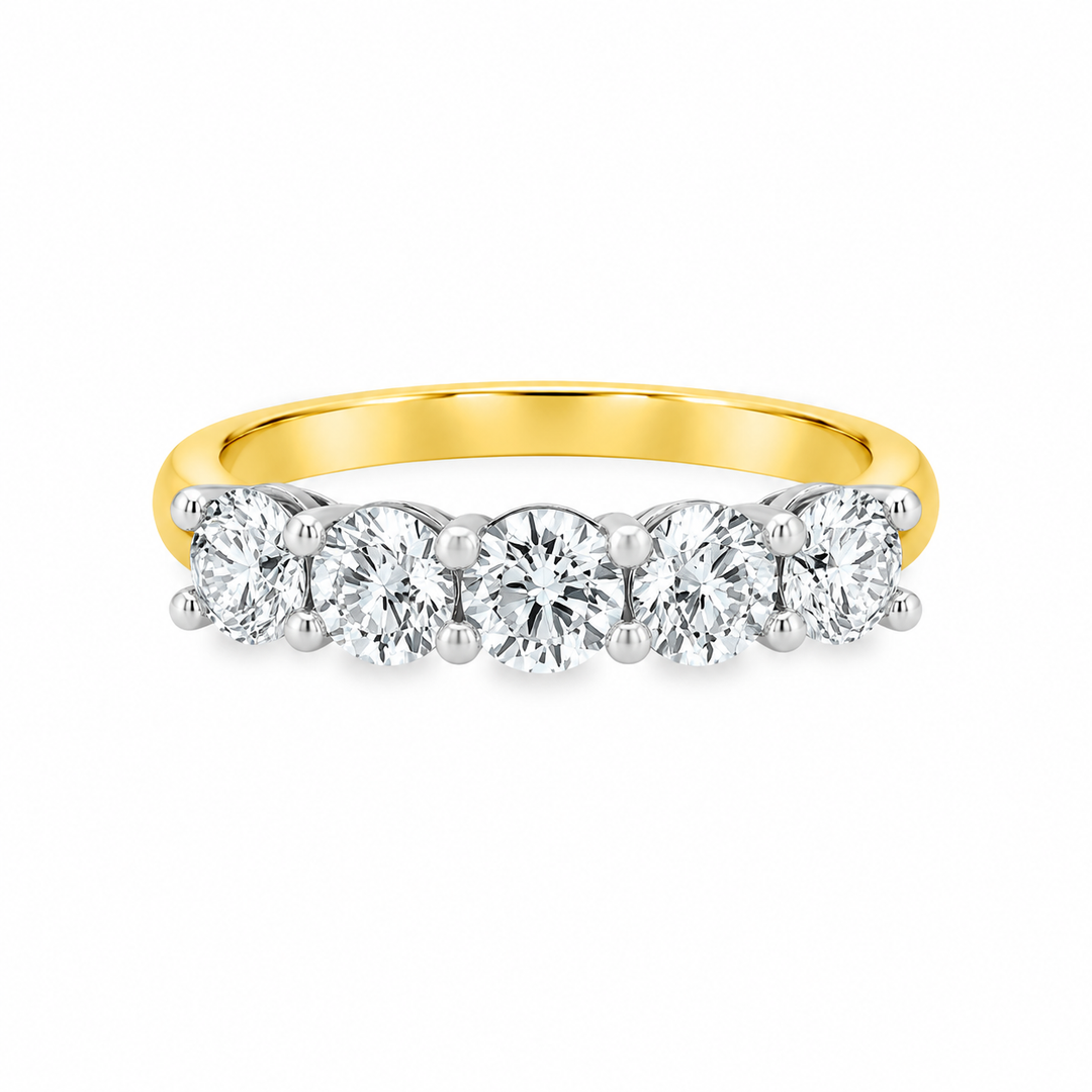 18K Yellow And White Gold 1.56 CTW VS F/G Diamond Anniversary Ring