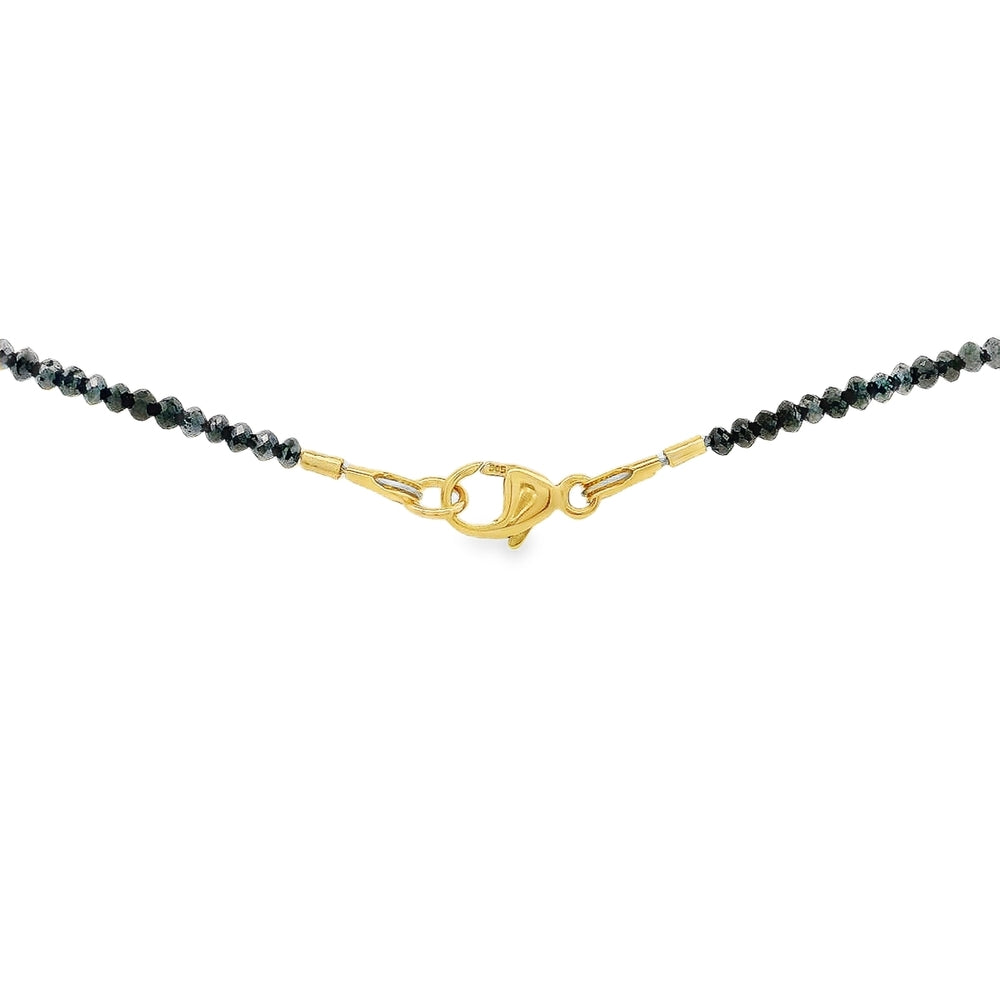 14K Yellow Gold 22.00 CTW Black Diamond Bead 20" Necklace