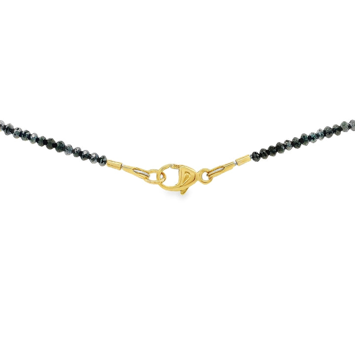 14K Yellow Gold 22.00 CTW Black Diamond Bead 20" Necklace