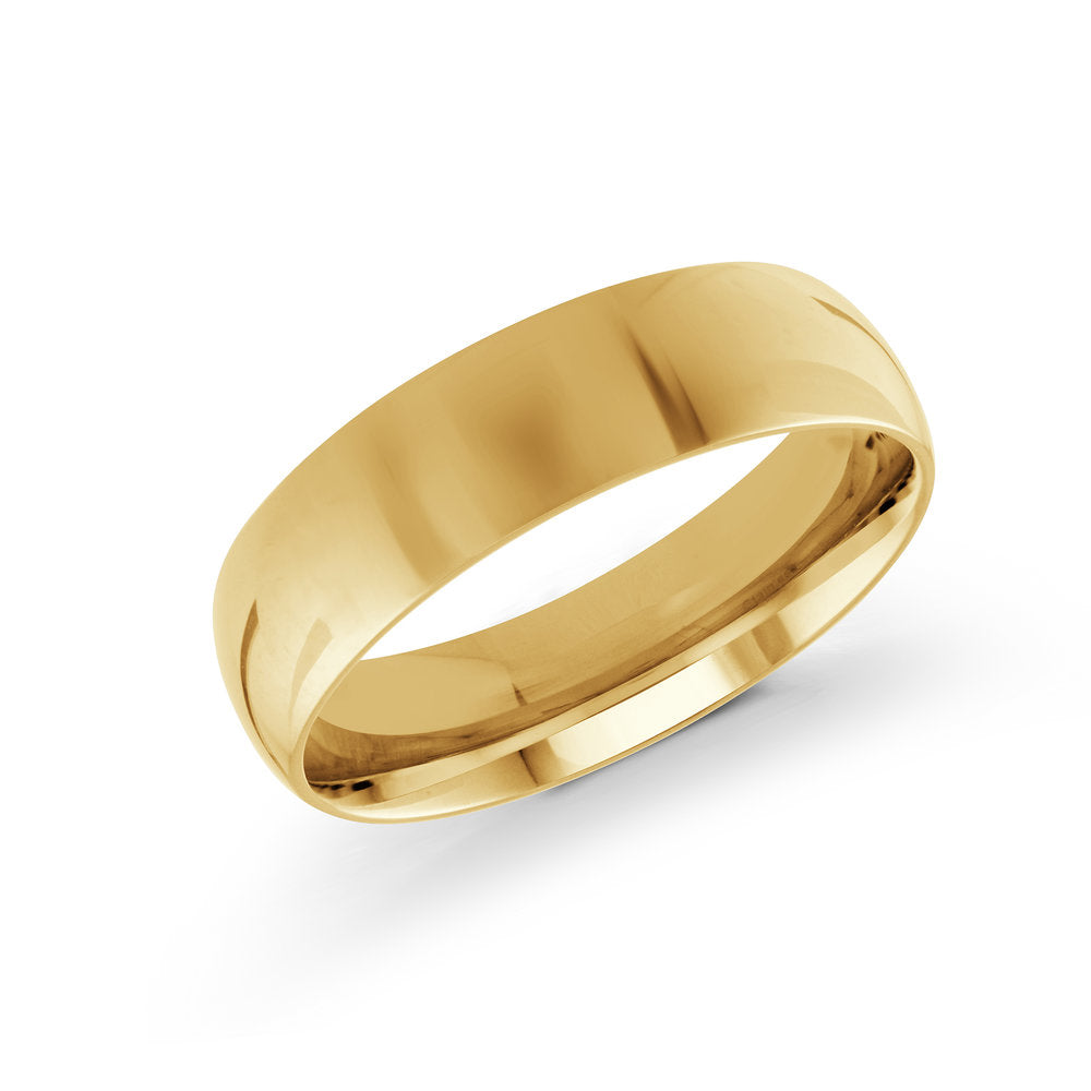Men's 10K Yellow Gold 6mm Domed Wedding Band Size 10