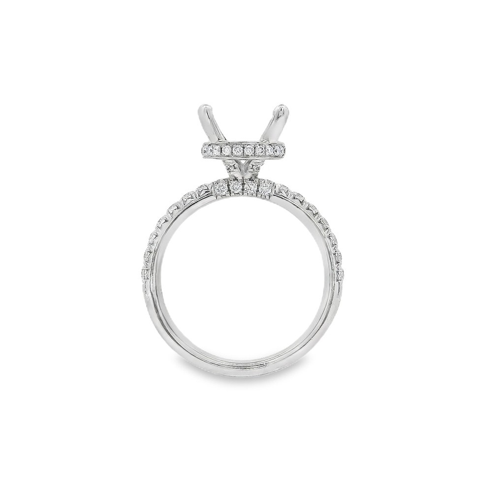 Women's 14K White Gold Hidden Halo 0.45 CTW Diamond Semi-Mount Engagement Ring