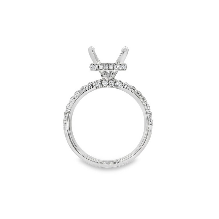 Women's 14K White Gold Hidden Halo 0.45 CTW Diamond Semi-Mount Engagement Ring