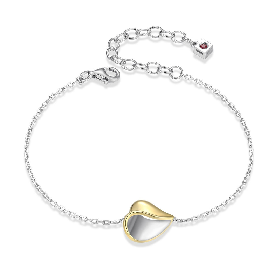 ELLE Silver Heart Stationed Bracelet