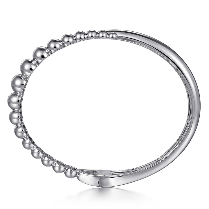 Gabriel & Co. Silver Bypass Hinged Bangle Bracelet