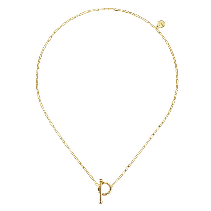 14K Yellow Gold Gabriel & Co. Paprclip Link Necklace With Toggle Clasp