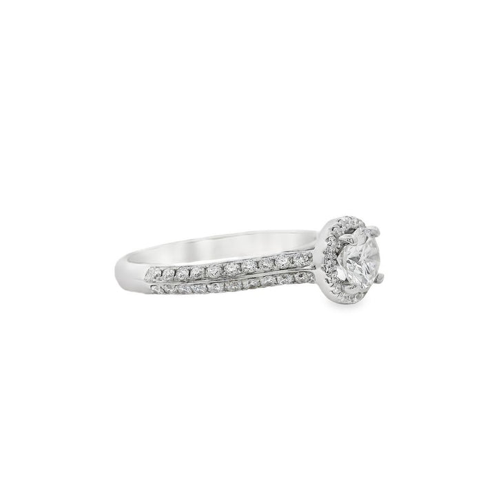 Estate - 14K White Gold 1.06 CTW Diamond Engagment Ring, Size 6.75