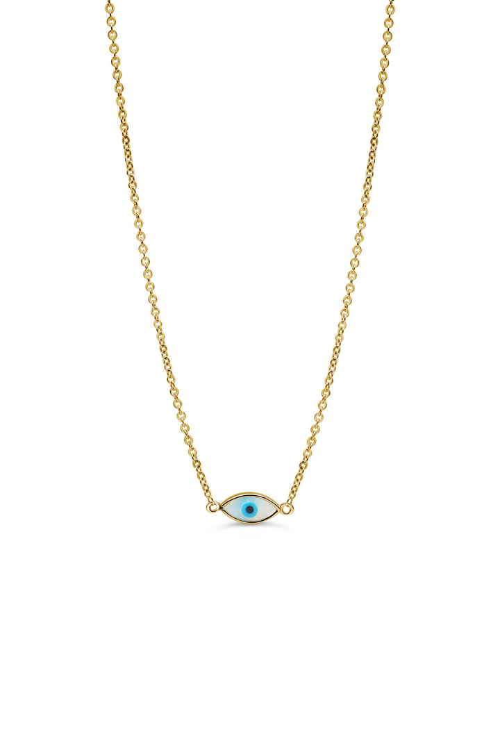 10K Yellow Gold Evil Eye Necklace