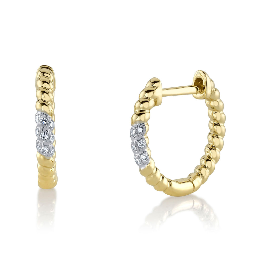 14K Yellow Gold Shy Creation 0.04 CTW Diamond Huggie Earrings