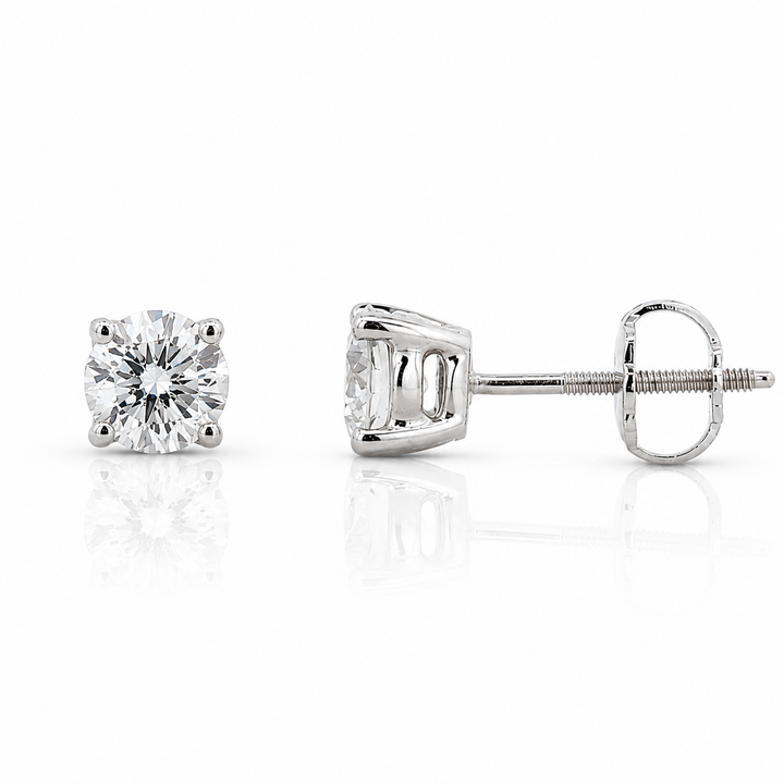 14K White Gold 1.00 CTW Lab Grown Diamond Stud Earrings