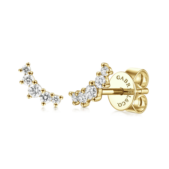 14K Yellow Gold 0.19 CTW Diamond Stud Earrings
