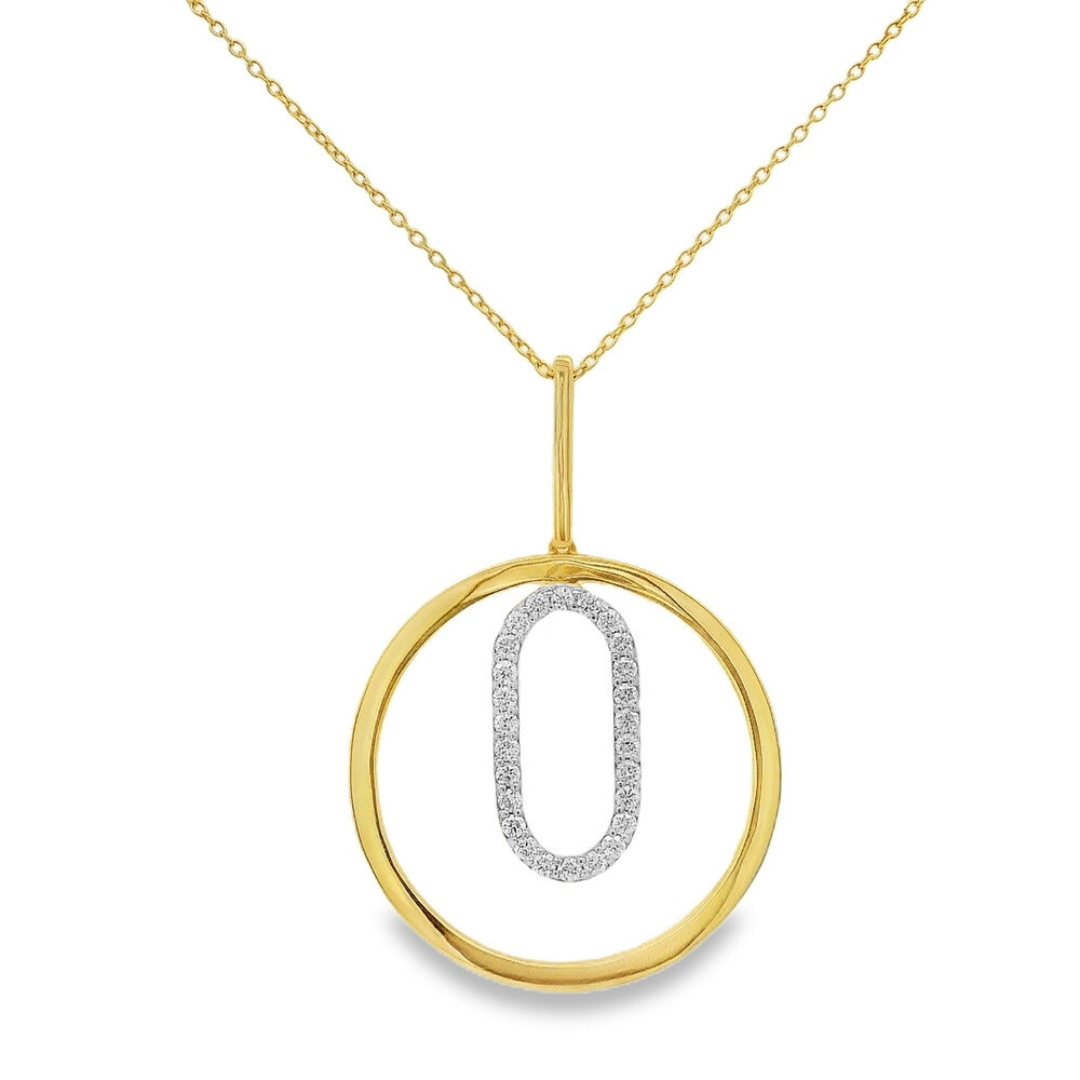 14K Yellow And White Gold Ralf Mezger 0.39 CTW Diamond Pendant