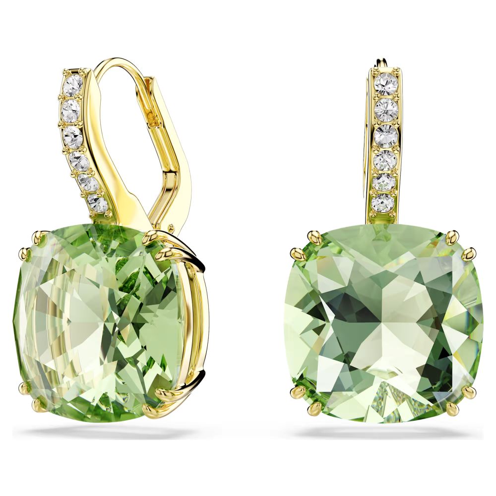 Swarovski Millenia Gold-Tone Plated Drop Earrings With Green Crystals 5764822