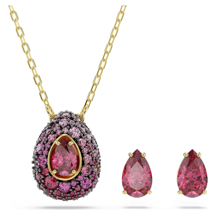 Swarovski Sublima Gold-Tone Plated Matching Set With Red Cubic Zirconia 5752883