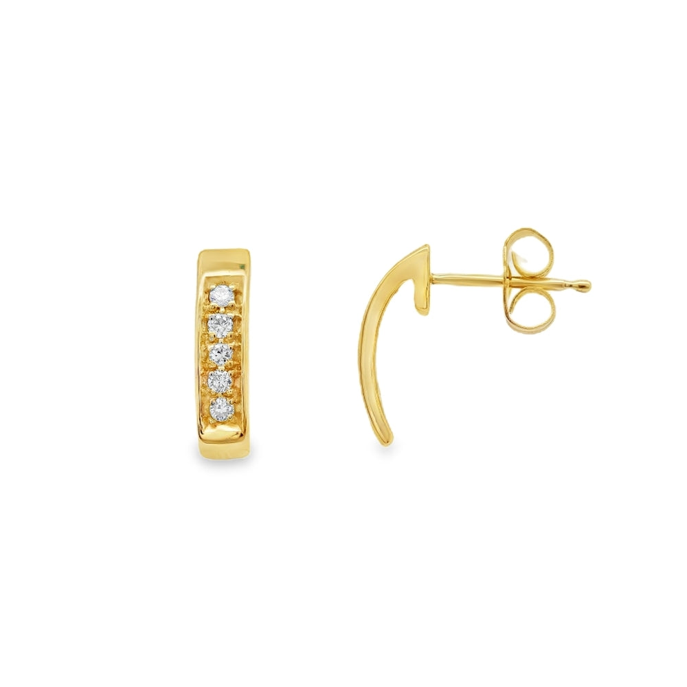 Estate - 14 Karat Yellow Gold 0.15 CTW Diamond Set Stud Earrings