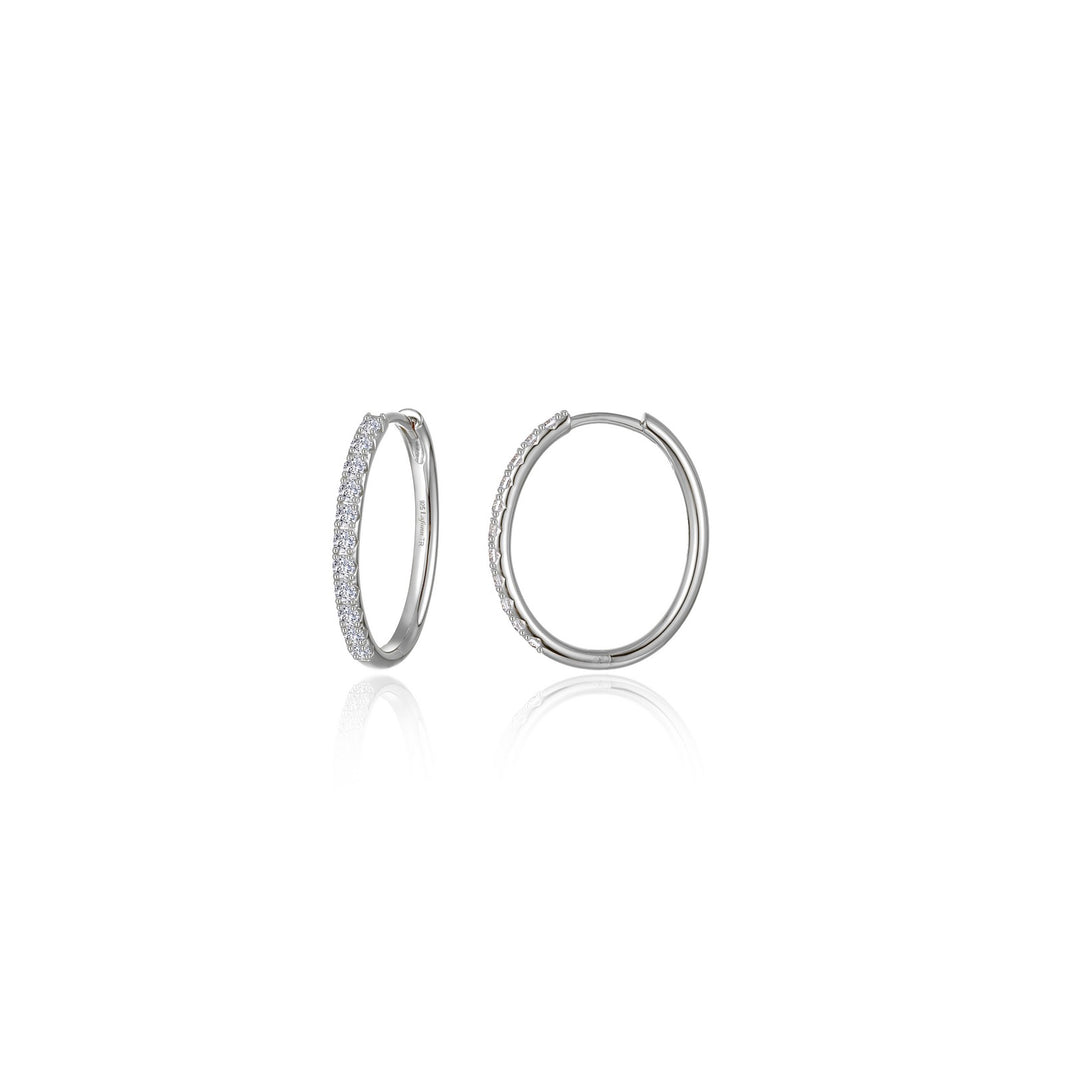 Lafonn Sterling Silver Cubic Zirconia Oval Hoop Earrings